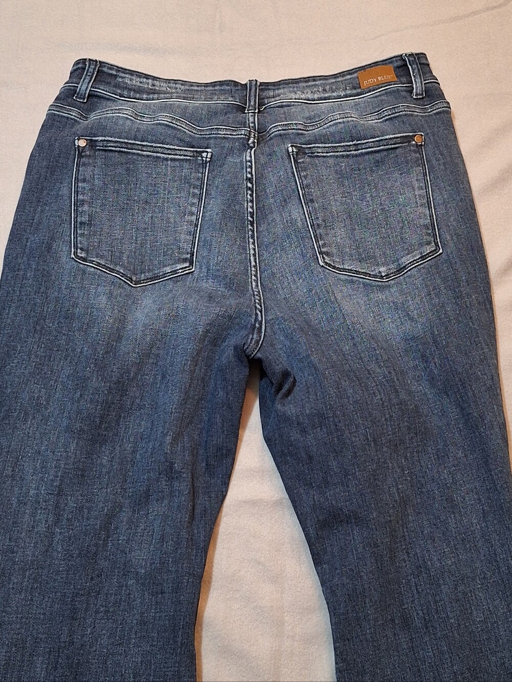 Judy Blue 5 Pocket Dark Wash Distressed High-Rise Slim Boot Cut Denim Jeans 20W - Picture 12 of 15